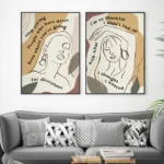 Stop Asking People for Directions Quote Art Drawing Female Face Line Wall Art Modern Inspirational Poster Canvas Painting Decor