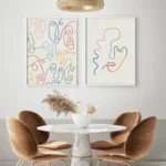 Colourful Abstract Line Art Faces Print Minimalist Poster Drawing Nordic Wall Art Prints Wall Pictures For Living Room Decor