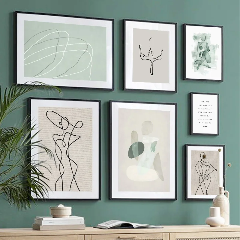 kf-Hc29c7a1ea2c042ea9e10787d678da5c22 Abstract Line Drawing Face Woman Body Quotes Wall Art Canvas Painting Posters And Prints Wall Pictures For Living Room Decor - Image 1