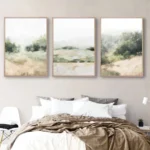 3pcs/set Pastoral Landscape mountains forest Prints poster Modern Abstract Aesthetic canvas painting home decor gifts-unframed