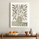 Nordic Olive Branch Canvas Print Sage Green Botanical Wall Art Minimalist Plant Poster for Living Room Kitchen Home Decor