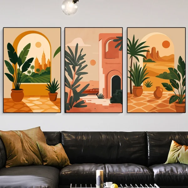 Botanical Boho Bliss Poster Print For Living Room Bedroom Home Decor Abstract Flowers Wall Art Modern Floral Canvas Painting