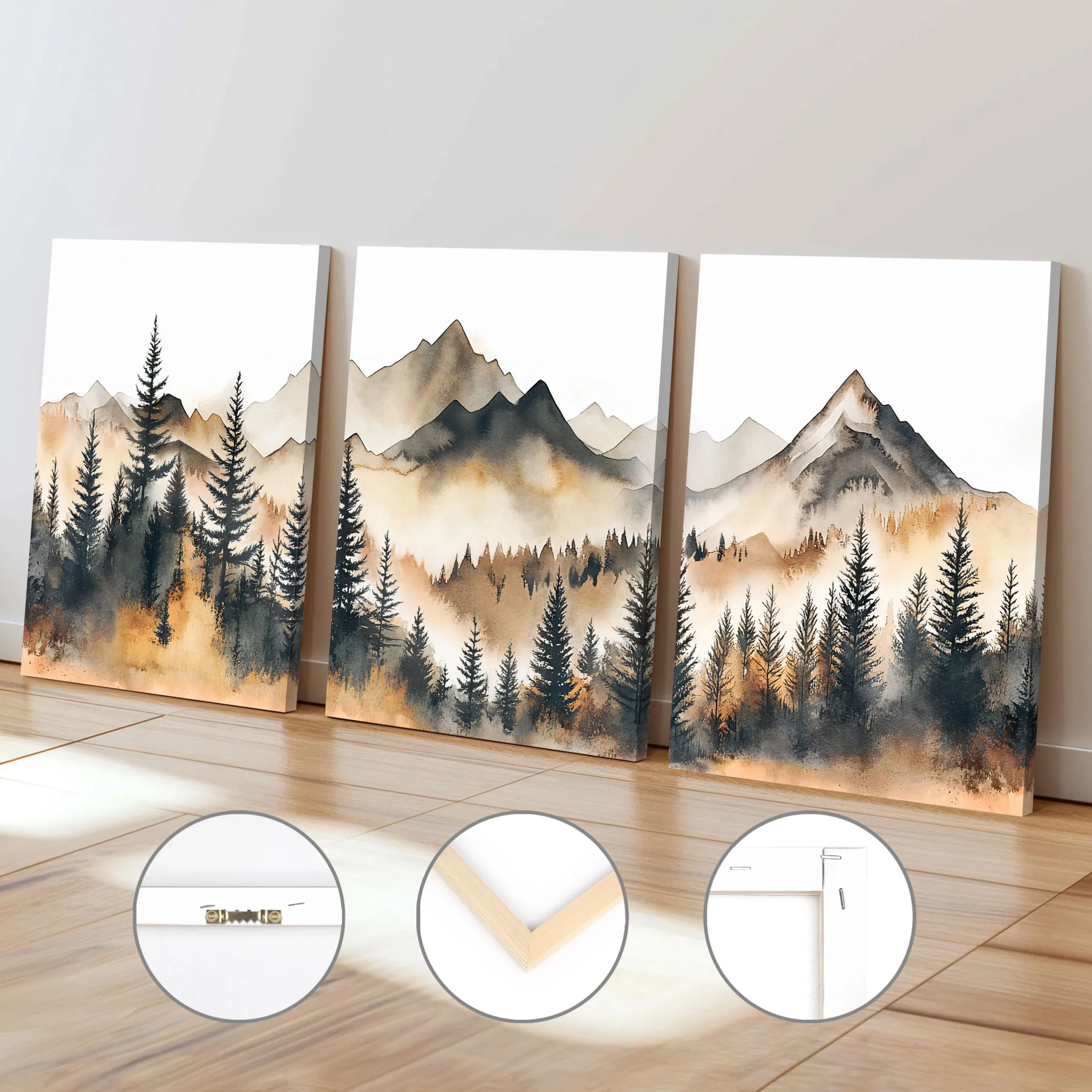 kf-S54e042aff0cd4a5ea4b4ab30f9e67509K Romantic Trees and Mountains Landscape Poster Modern Landscape Wall Print Framed Canvas Painting Home Room Decor Perfect Gift - Image 1