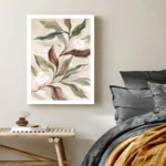 Abstract Watercolor Magnolia Floral Canvas Wall Art with Wood Frame - Personalized Painting Home Decor for Living Room/Bedroom