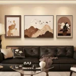 Retro Abstract Floral Living Room Decorative Artwork Tee-Panel Sofa Baund Wall Hanging Painting High-End Home Decor
