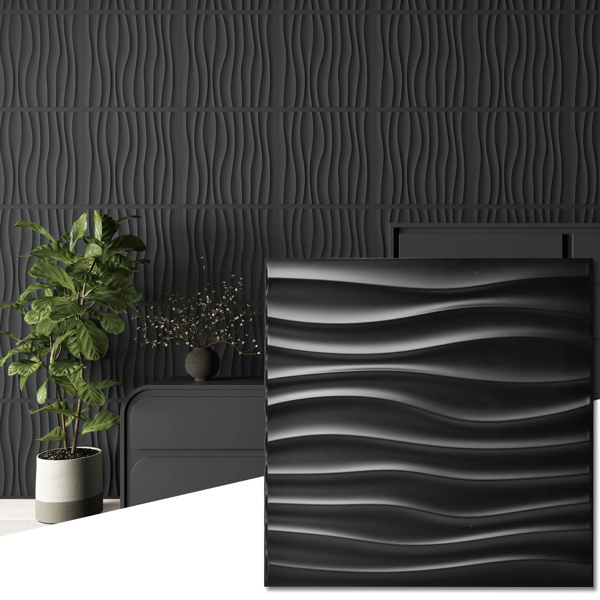 kf-S8ab4764b70754ff192ee014a606d637bY 30x30cm House Wall Renovation Geometric 3D Wall Panel Non-self-adhesive 3D Wall Sticker Art Tile Wallpaper Room Bathroom Ceiling - Image 1