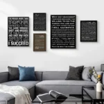 Motivational Life Quotes Canvas Wall Art Poster Black White Print Painting Decorative Picture Modern Home Living Room Decor