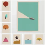 Before Sunrise/Pulp Fiction/Seven/Forrest Gump Inspired Movie Poster Mid Century Minimalist Retro Film Art Canvas Wall Art Decor