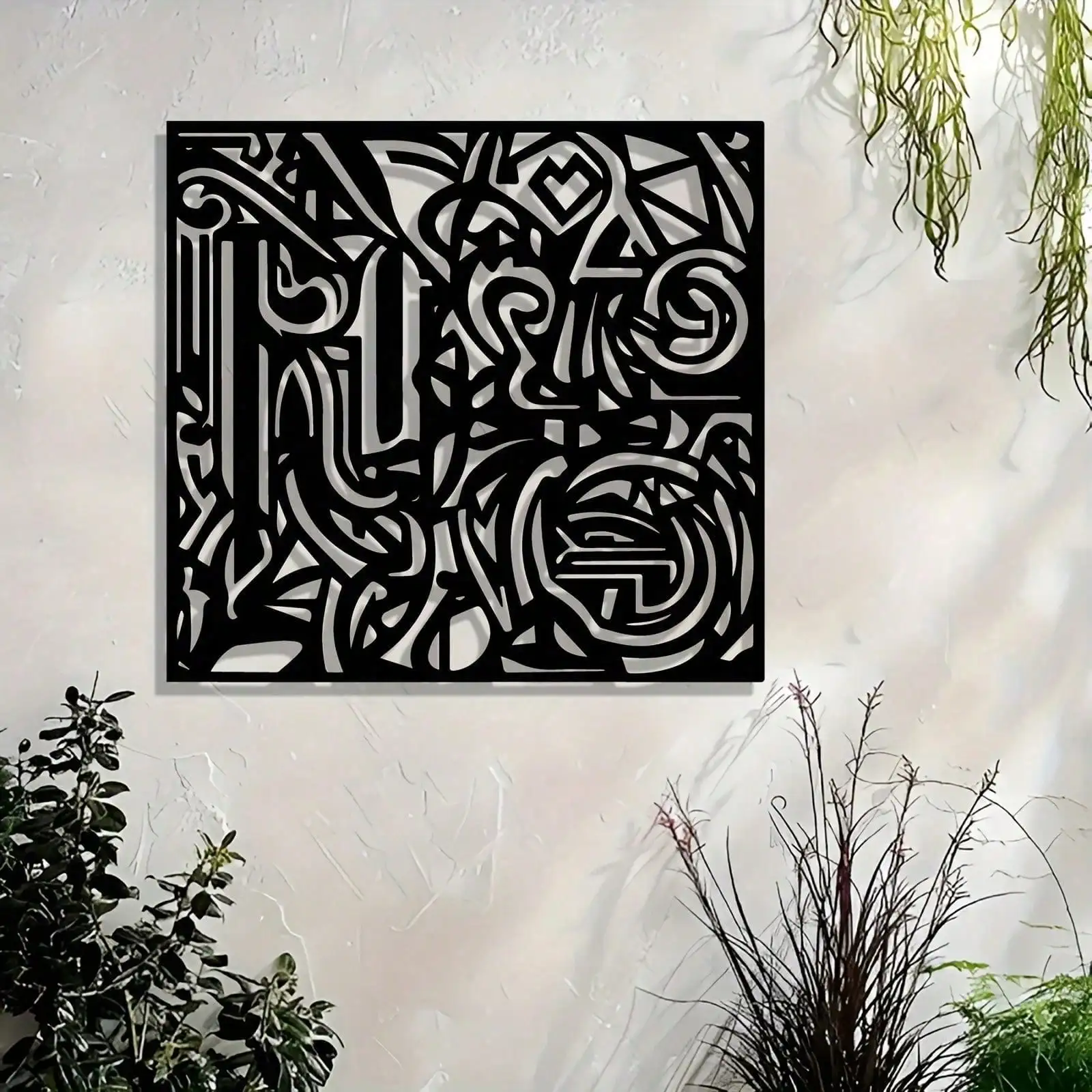 kf-S937053f6ebe242d789d59d8b1c216d33U Modern Metal Wall Art for Living Room, Minimalist Abstract Metal Sculpture Wall Decor - Ideal Gift for Home Decor - Image 1