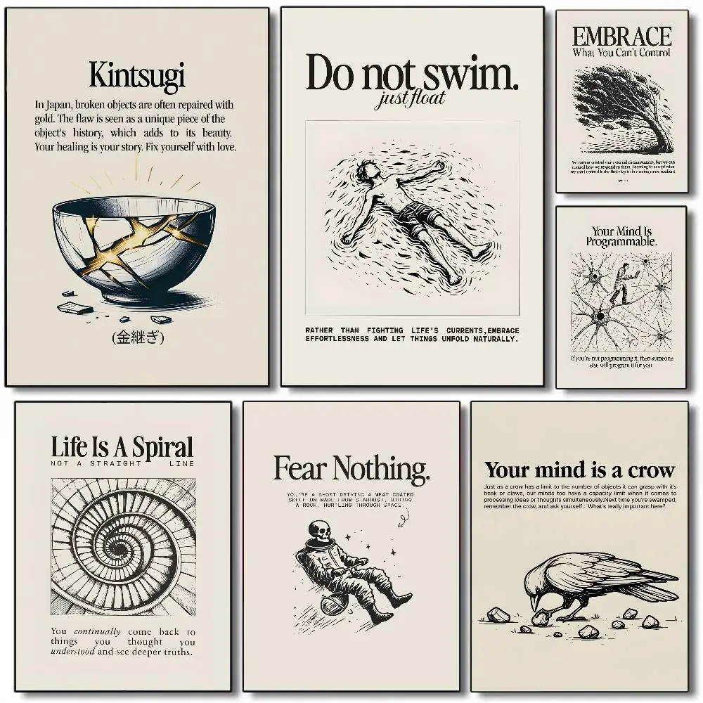 kf-Sa174edd6ce174e2ea118c51d6057781fd Home decor Life attitude quotes Poster HD art sticky wall waterproof home living room bedroom bar aesthetic decoration - Image 1