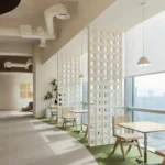 Double side Modern Design Faux Stone Pillar Wall Panels Nine Square Grid Polyurethane Decorative Stone Hotel PU Stone