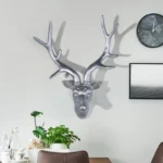 European Deer Head Wall Decor Rustic American Country Style Animal Mount for Home, Office or Entryway
