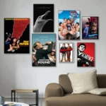 Fight Club/Pulp Fiction/Scarface Movie Poster Bundle Classic Cult Film Print Set Unframed Canvas Wall Decor Poster for Man Cave