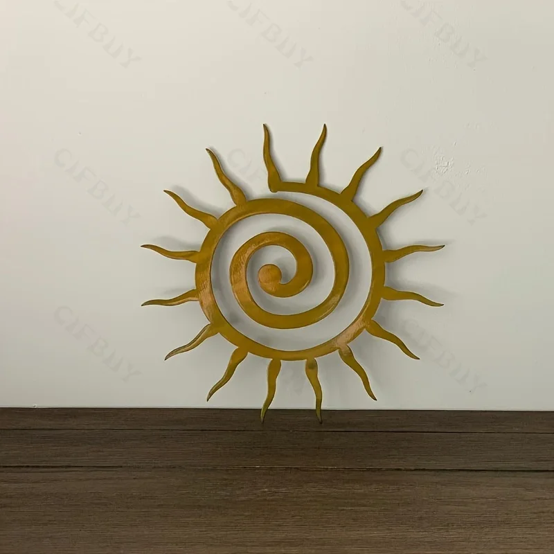 kf-Sf0220a73e14c448593f0e546d48271e0g Antique Coiled Star Metal Wall Sculpture | Outdoor Courtyard/Verandah Decor | Halloween & Christmas Gift, New Home Present - Image 1