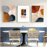 Nordic Abstract Line Wall Art Morandi Orange Oil On Canvas Posters And Prints Living Room Bedroom Decoration Gifts